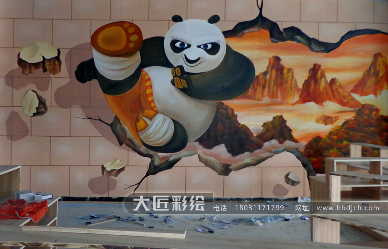 石家庄墙体彩绘 大匠儿童游乐场彩绘作品(图1)