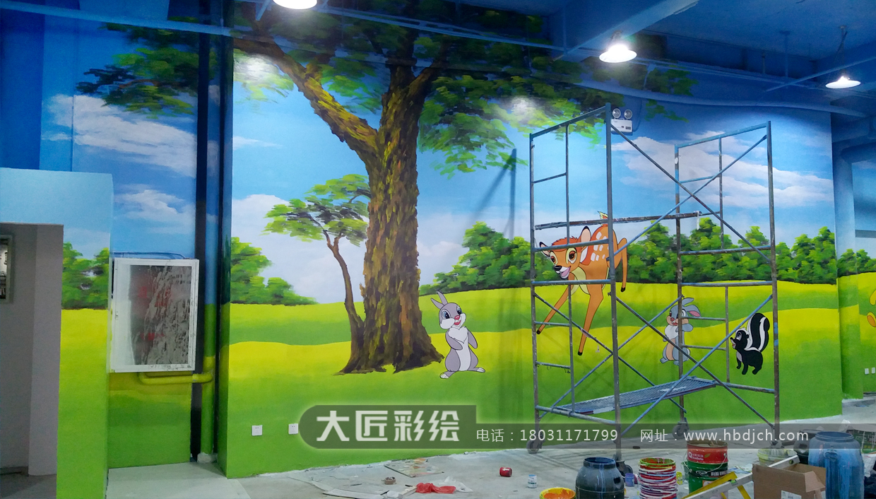 石家庄墙体彩绘 欢乐谷游乐场彩绘(图1)